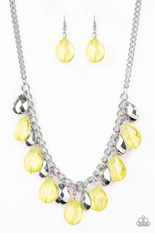 No Tears Left To Cry - Yellow Teardrop necklace set