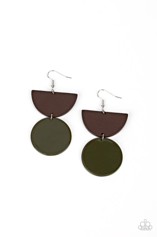 Beach Bistro - Green wood earrings