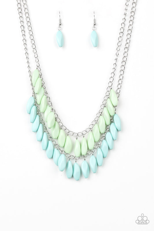 Beaded Boardwalk - Blue/Green necklace