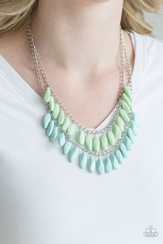 Beaded Boardwalk - Blue/Green necklace