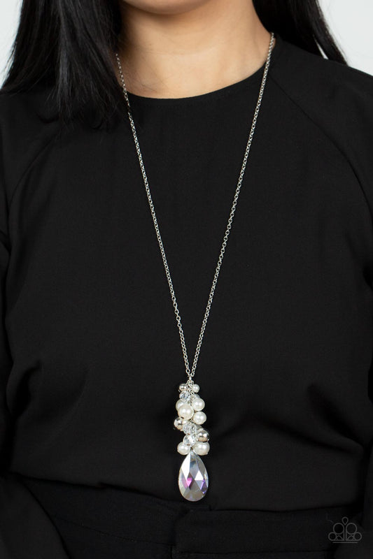 Drip Drop Dazzle - White gem necklace