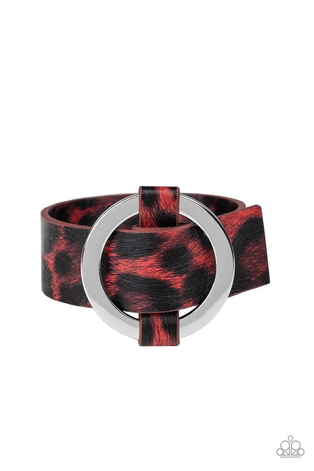 Jungle Cat Couture - Red/Black wrap bracelet