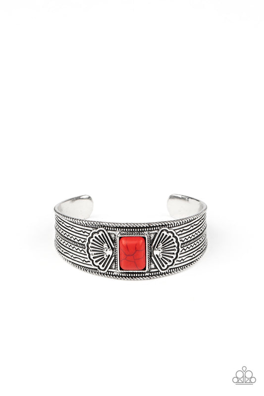 Ocean Mist - Red cuff bracelet