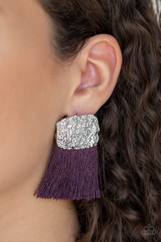 Plume Bloom - Purple earrings