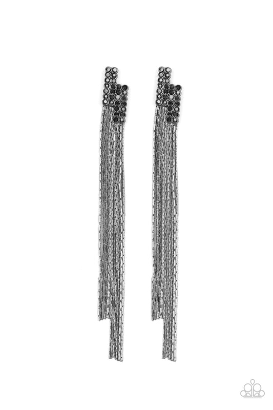 Radio Waves - Black/Gunmetal post earrings