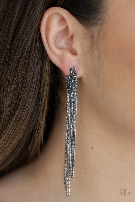 Radio Waves - Black/Gunmetal post earrings