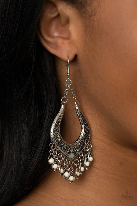 Sahara Fiesta - White earrings