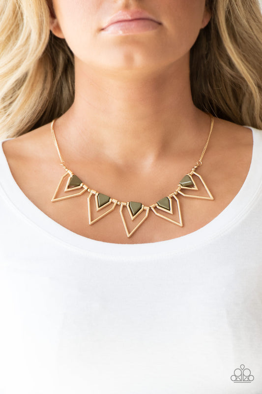 The Pack Leader - Green/Gold necklace