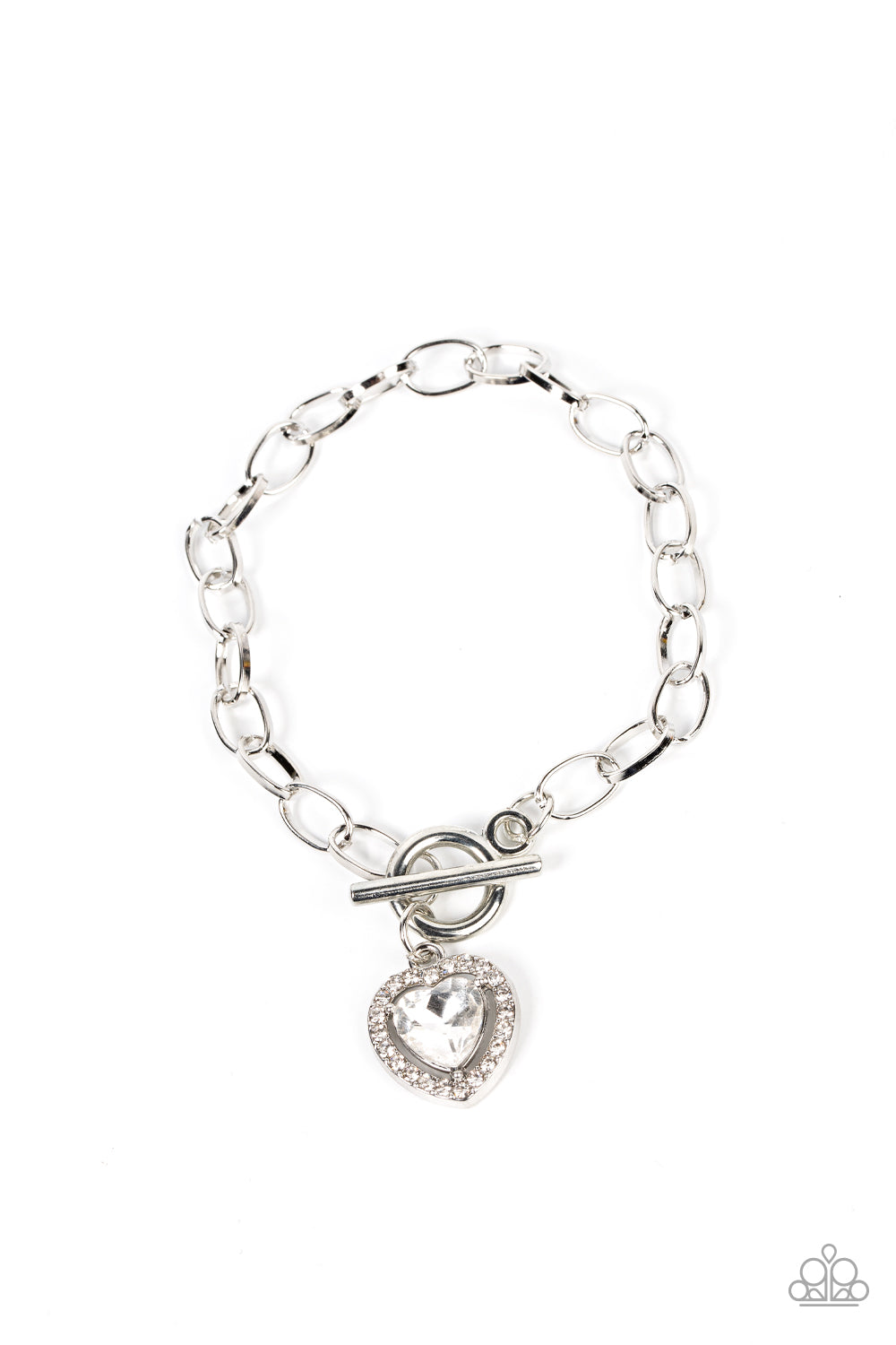Till DAZZLE Do Us Part - White gem heart bracelet
