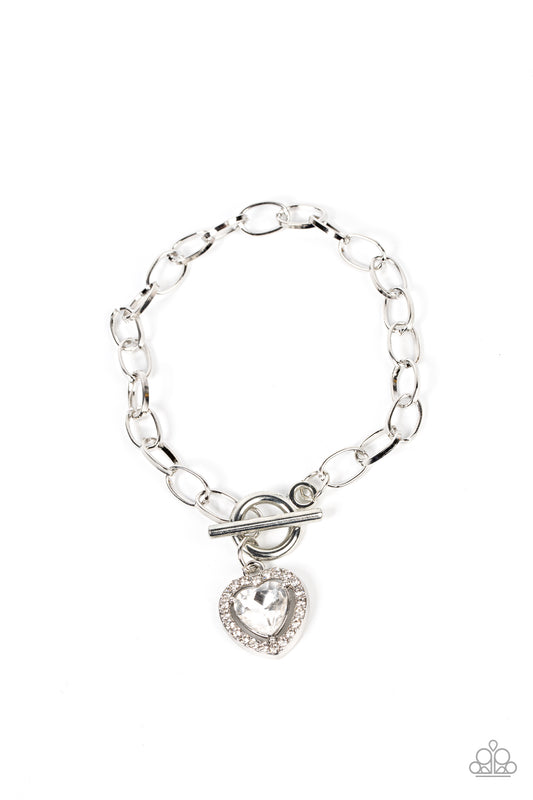 Till DAZZLE Do Us Part - White gem heart bracelet