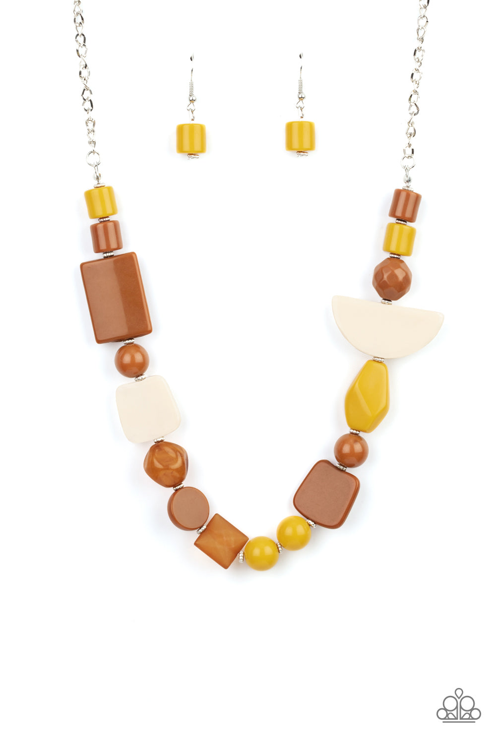 Tranquil Trendsetter - Yellow Multi Acrylic necklace (2021 FALL "PREVIEW")