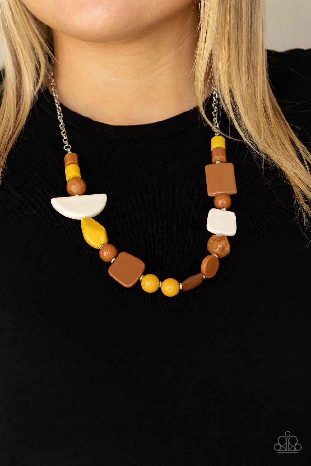 Tranquil Trendsetter - Yellow Multi Acrylic necklace (2021 FALL "PREVIEW")