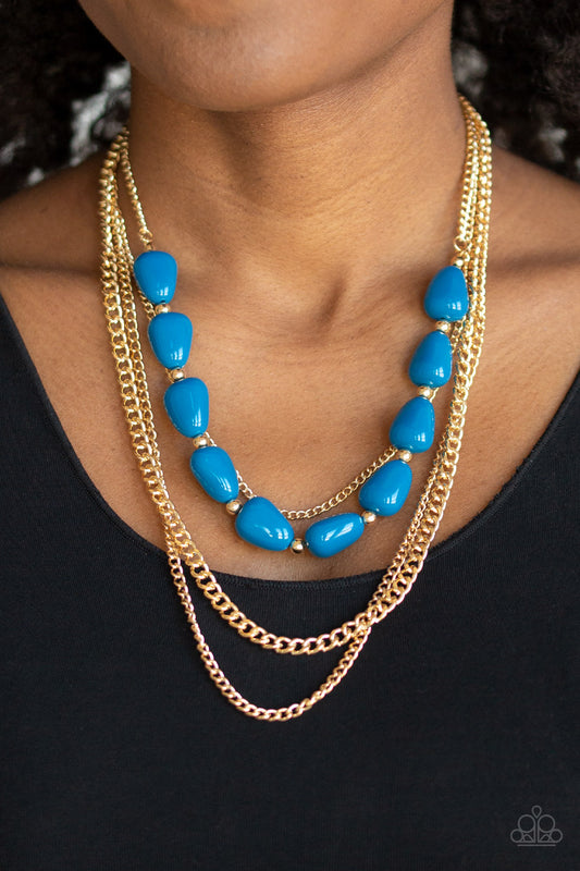 Trend Status - Blue/Gold necklace