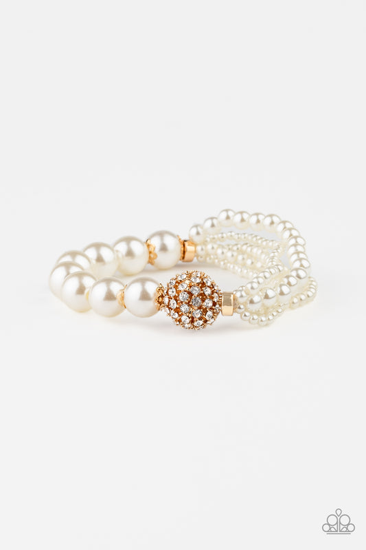 Vintage Collision - Gold/White pearl bracelet