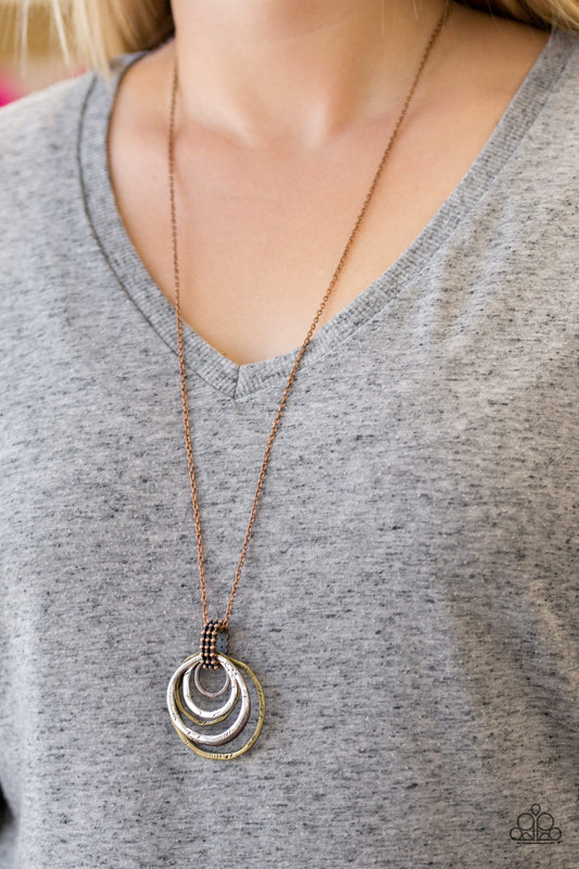 Rippling Relic - Copper multi metal necklace