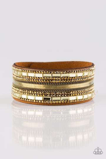 Teasingly Tomboy - Brass wrap bracelet