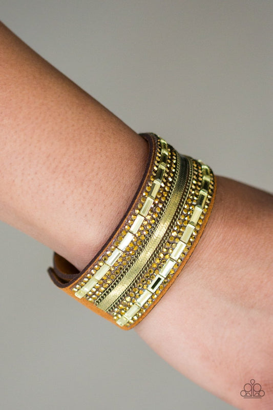 Teasingly Tomboy - Brass wrap bracelet