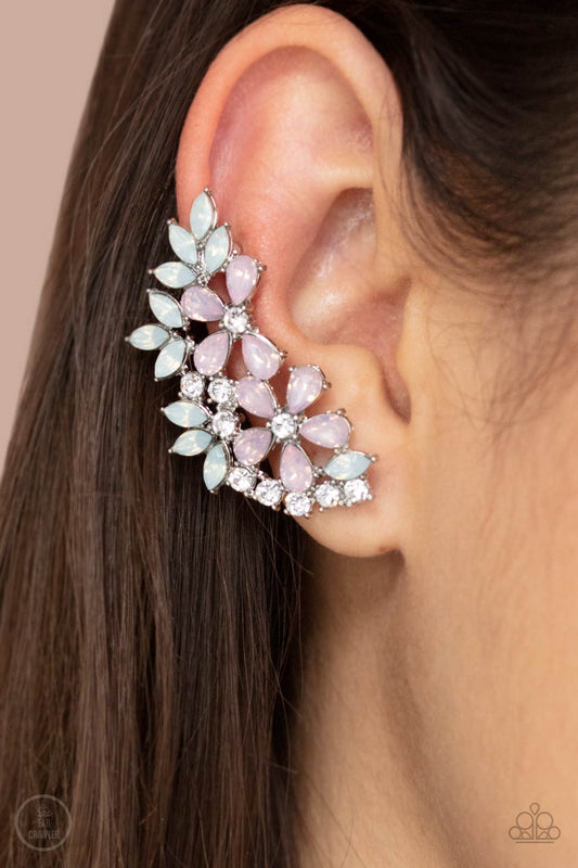 Garden Party Powerhouse - Pink ear crawler earrings