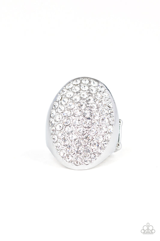 Bling Scene - White rhinestones ring