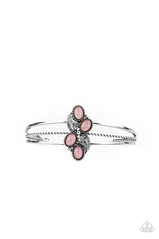 Eco Enthusiast - Pink moonstone cuff bracelet