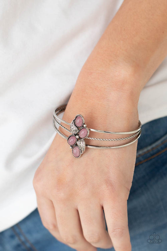 Eco Enthusiast - Pink moonstone cuff bracelet