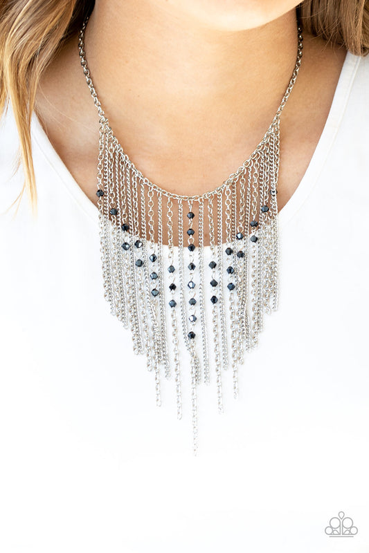 First Class Fringe - Blue necklace