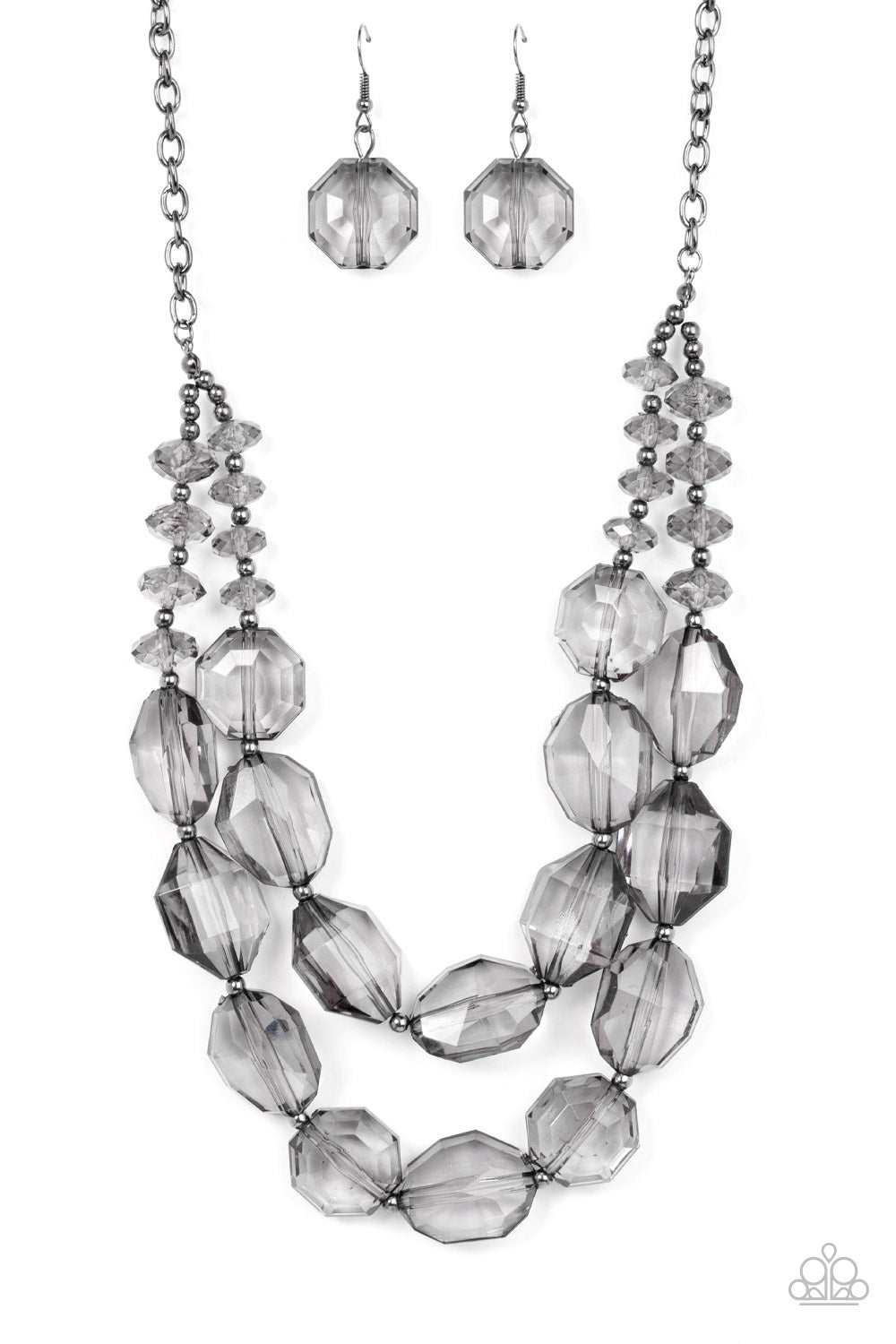 Icy IIumination - Black Smoky Gems Necklace