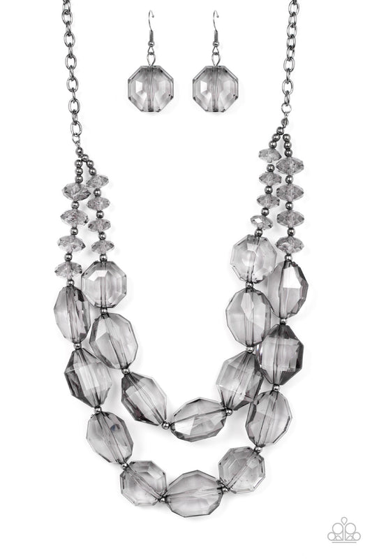 Icy IIumination - Black Smoky Gems Necklace