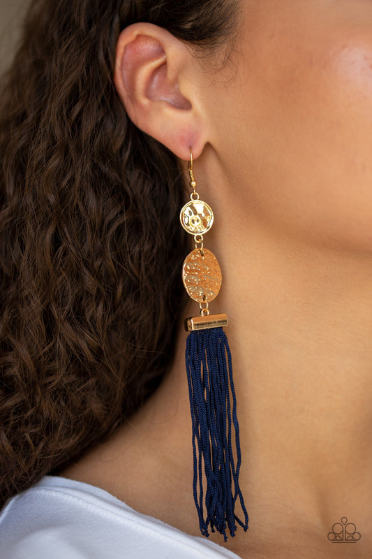 Lotus Gardens - Blue/Gold earrings