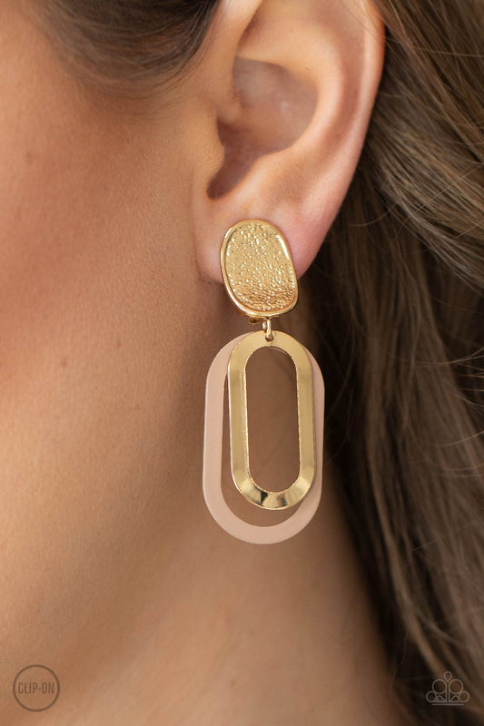 Melrose Mystery - Brown clip on earrings