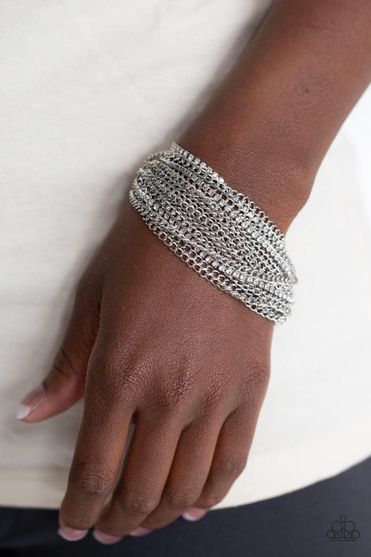 Pour Me Another - White rhinestones bracelet