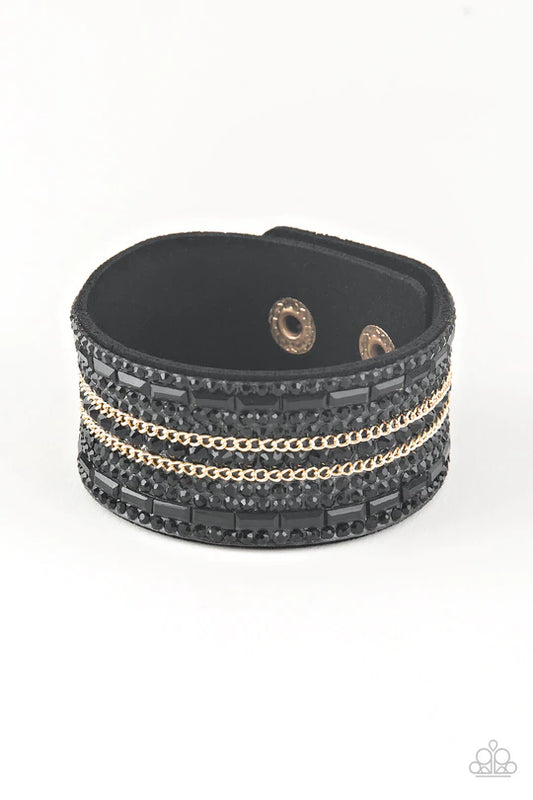 Rebel Radiance-Black/Gold wrap bracelet