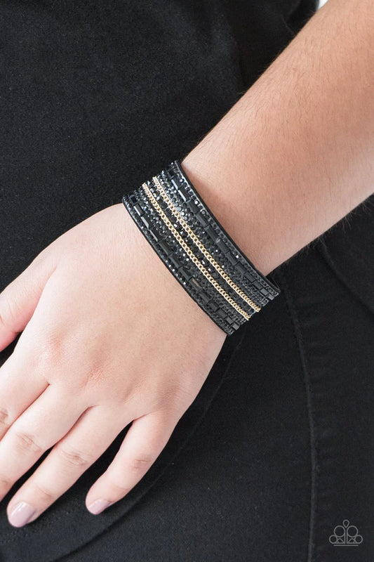 Rebel Radiance-Black/Gold wrap bracelet