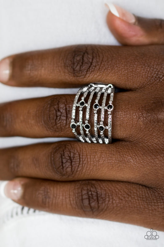 Paparazzi Ring -"Scale Up - Black"