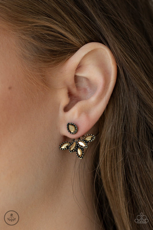 A Force To BEAM Reckoned With -brass double-sided post earrings