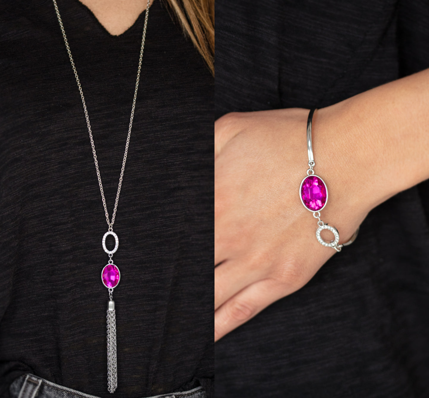 Unstoppable Glamour - Pink necklace w/ matching bracelet