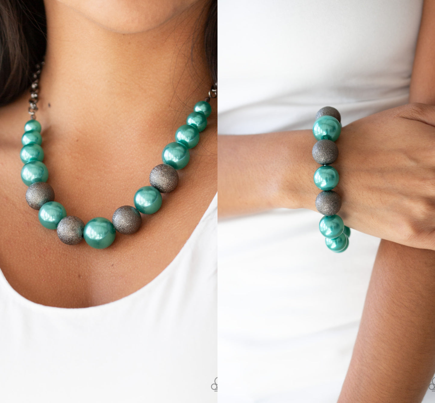 Color Me CEO - Green necklace w/ matching bracelet
