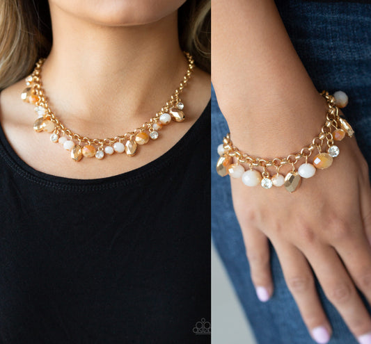 Downstage Dazzle - Gold necklace w/ matching bracelet