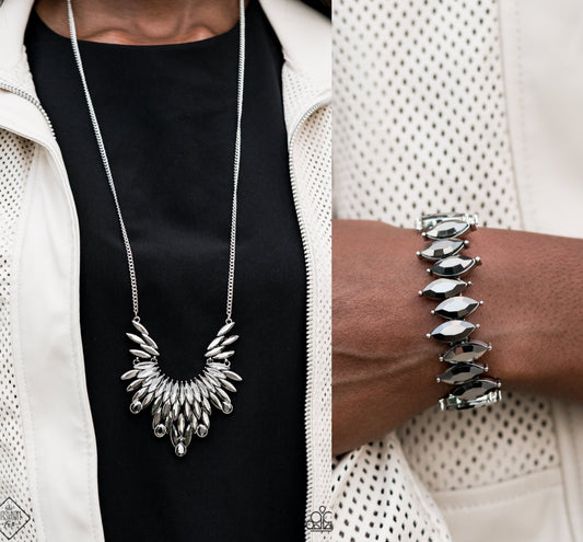 Leave it to LUXE - Silver necklace w/ matching bracelet