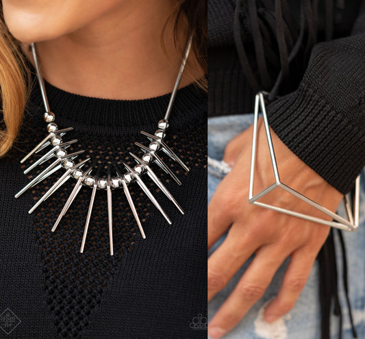 Fully Charged - Silver necklace w/ matching bracelet