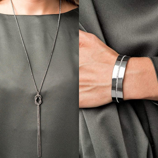 Knockout Knot - Black/Gunmetal necklace