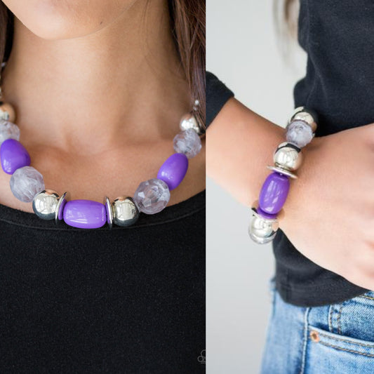 South Shore Sensation - Purple necklace w/ matching bracelet