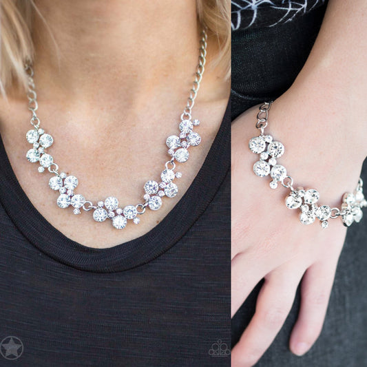 Hollywood Hills - White gem necklace w/ matching bracelet
