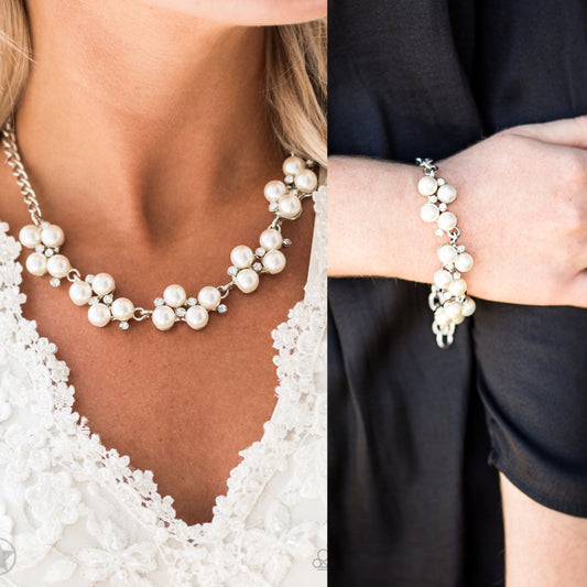 Love Story - White pearl necklace w/ matching bracelet
