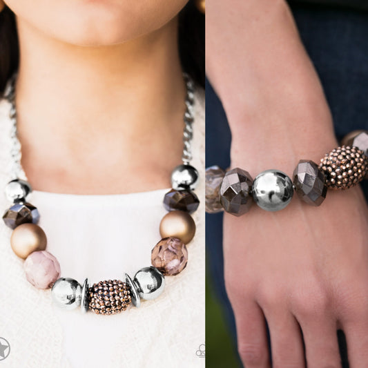 A Warm Welcome - Copper/Brown necklace w/ matching bracelet