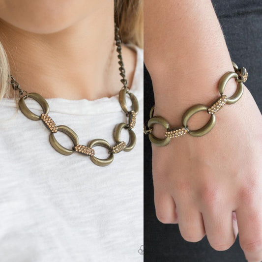 Boss Boulevard - Brass necklace w/ matching bracelet
