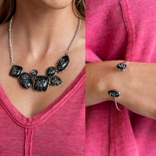 So Jelly - Black iridescent necklace w/ matching bracelet (June 2021 - Fashion Fix)