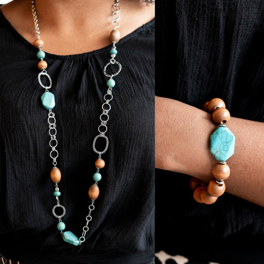 Prairie Reserve - Turquoise/Brown necklace w/ matching bracelet (June 2021 - Fashion Fix)
