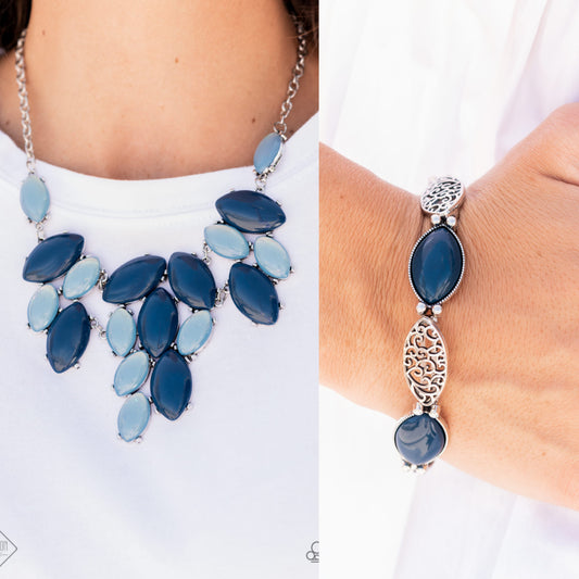 Date Night Nouveau - Blue necklace & matching bracelet (October 2021 - Fashion Fix)