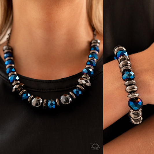 Interstellar Influencer-Blue Necklace & Matching Bracelet